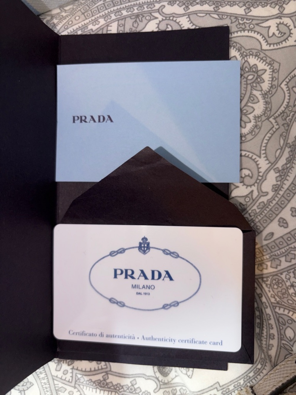 Prada Cream Saffiano Tote with Red Interior and Gold Hardware Double Bag - Picture 6 of 8